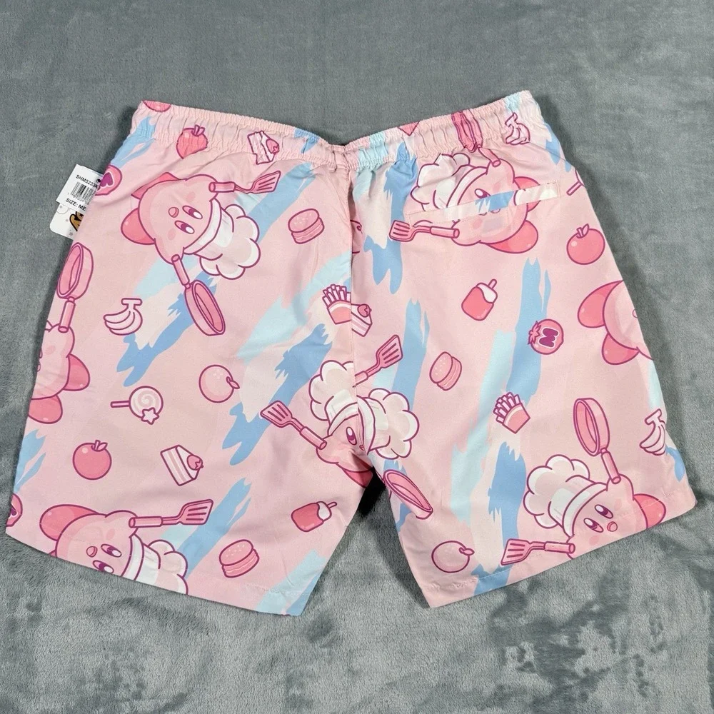 Nintendo Kirby Chef Pink Swim Trunks Board Shorts Mens Medium SHM5233KBYPP01